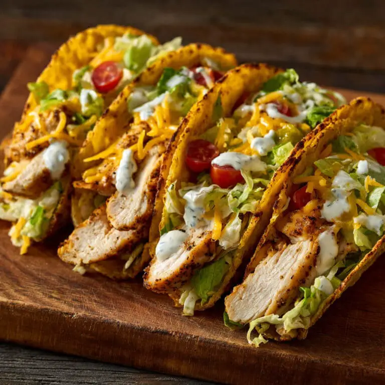 Dill Pickle Ranch Smash Chicken Tacos with Crispy Cheese