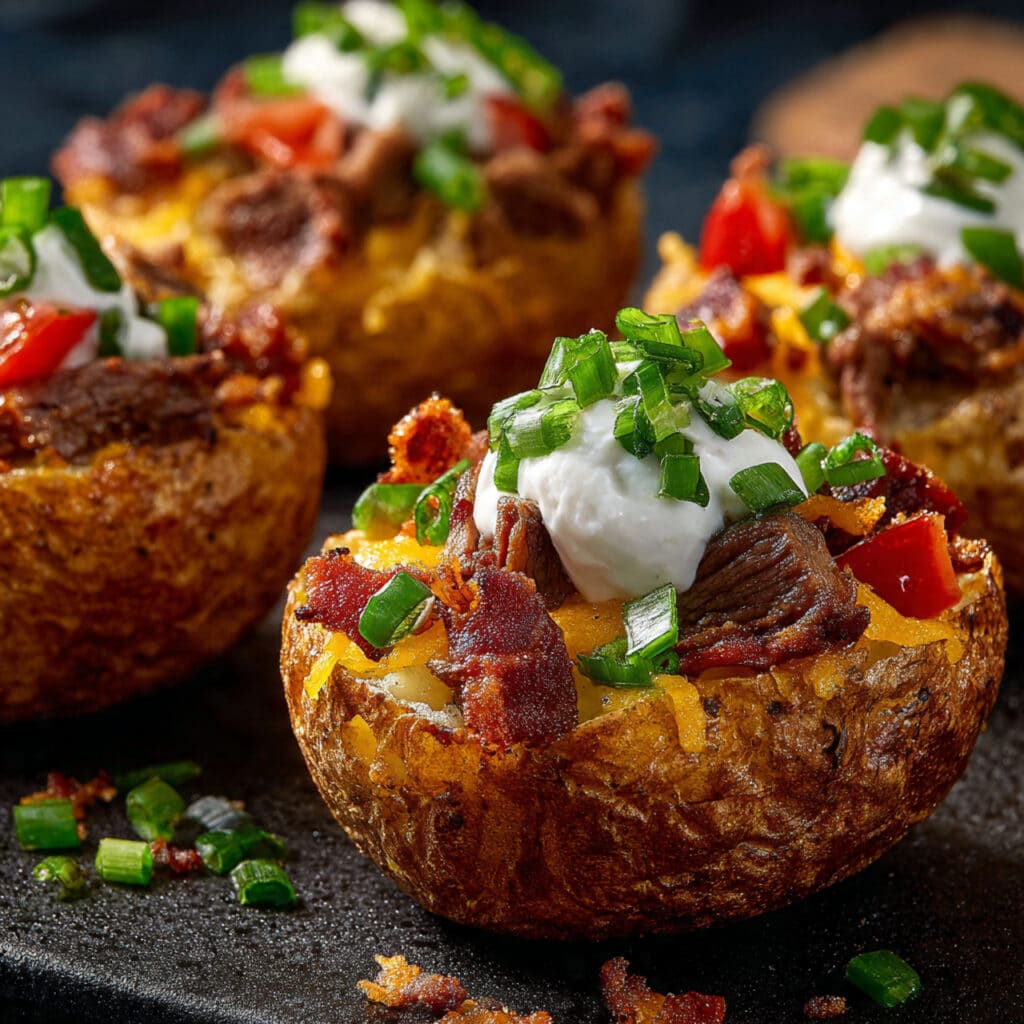 Loaded Baked Potato with Steak Bites