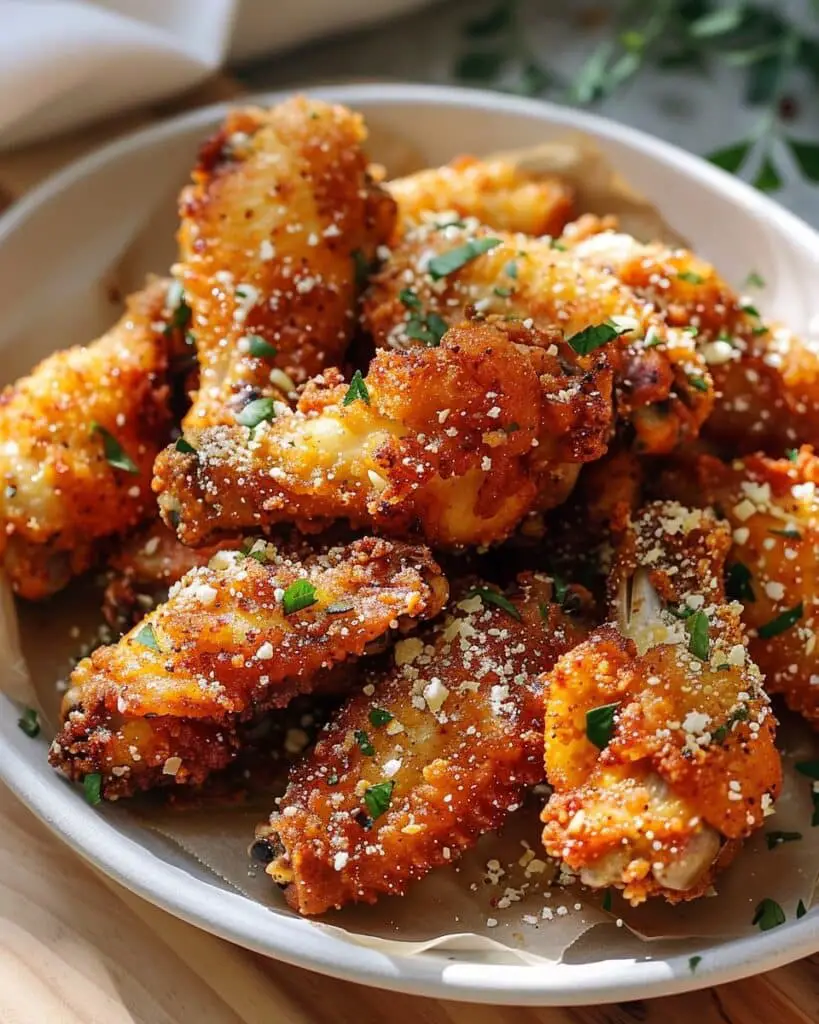 Irresistible Garlic Parmesan Crispy Chicken Wings