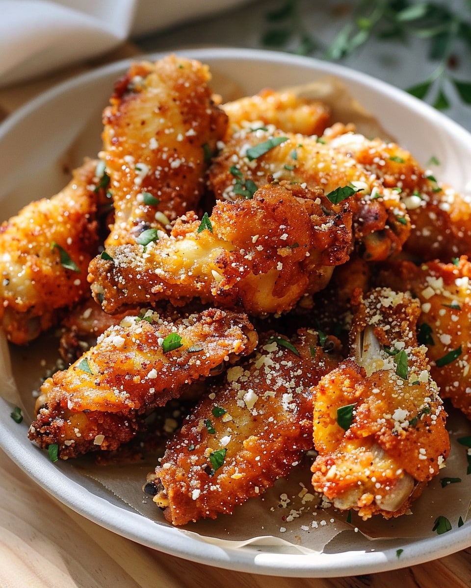 Irresistible Garlic Parmesan Crispy Chicken Wings