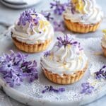 Mini Lemon Tarts with Lilac Meringue