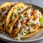 Dill Pickle Ranch Smash Chicken Tacos with Crispy Cheese