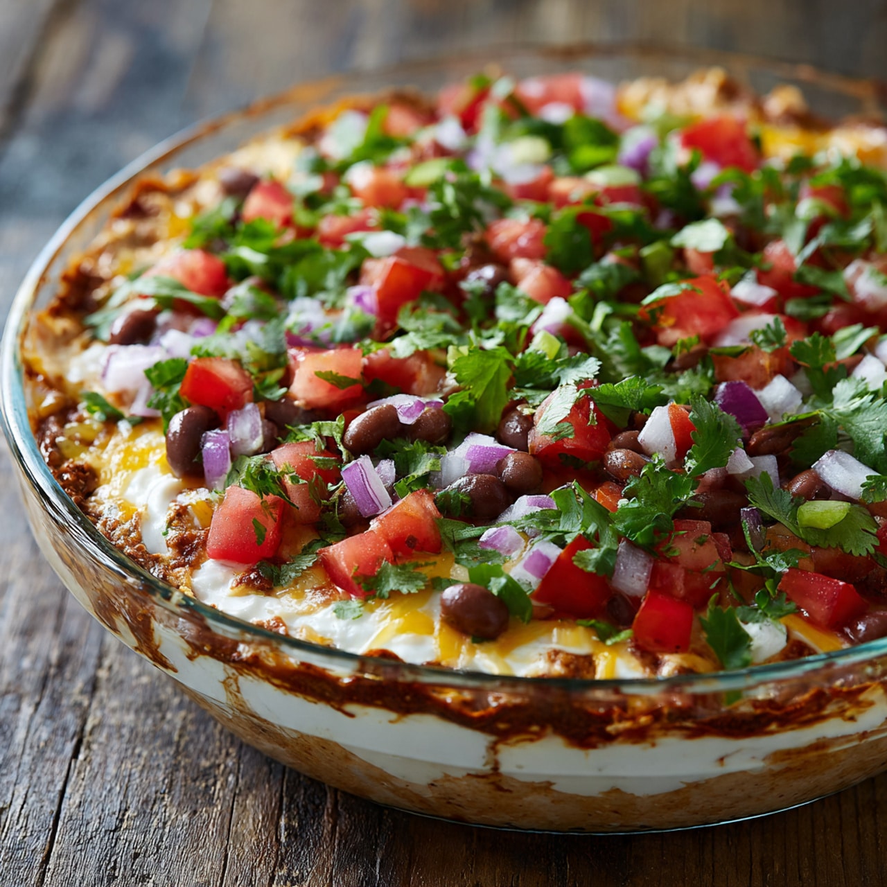 7-Layer Dip with Beans & Yogurt