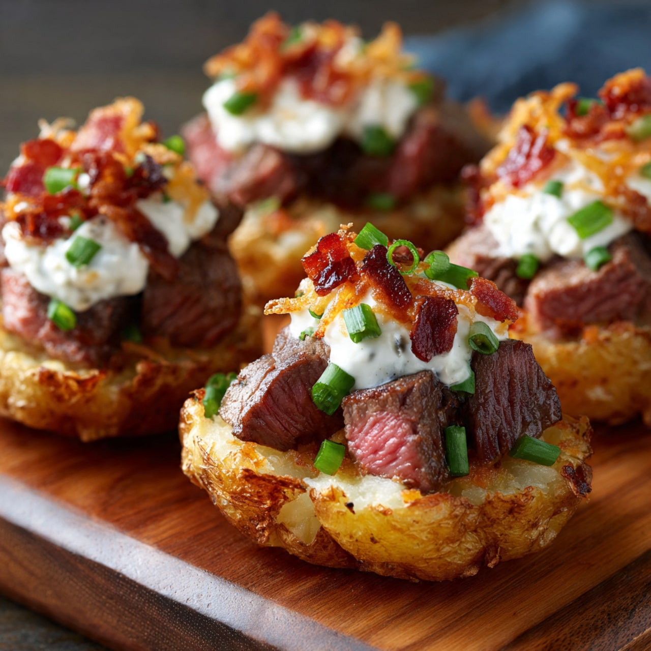 Loaded Baked Potato with Steak Bites