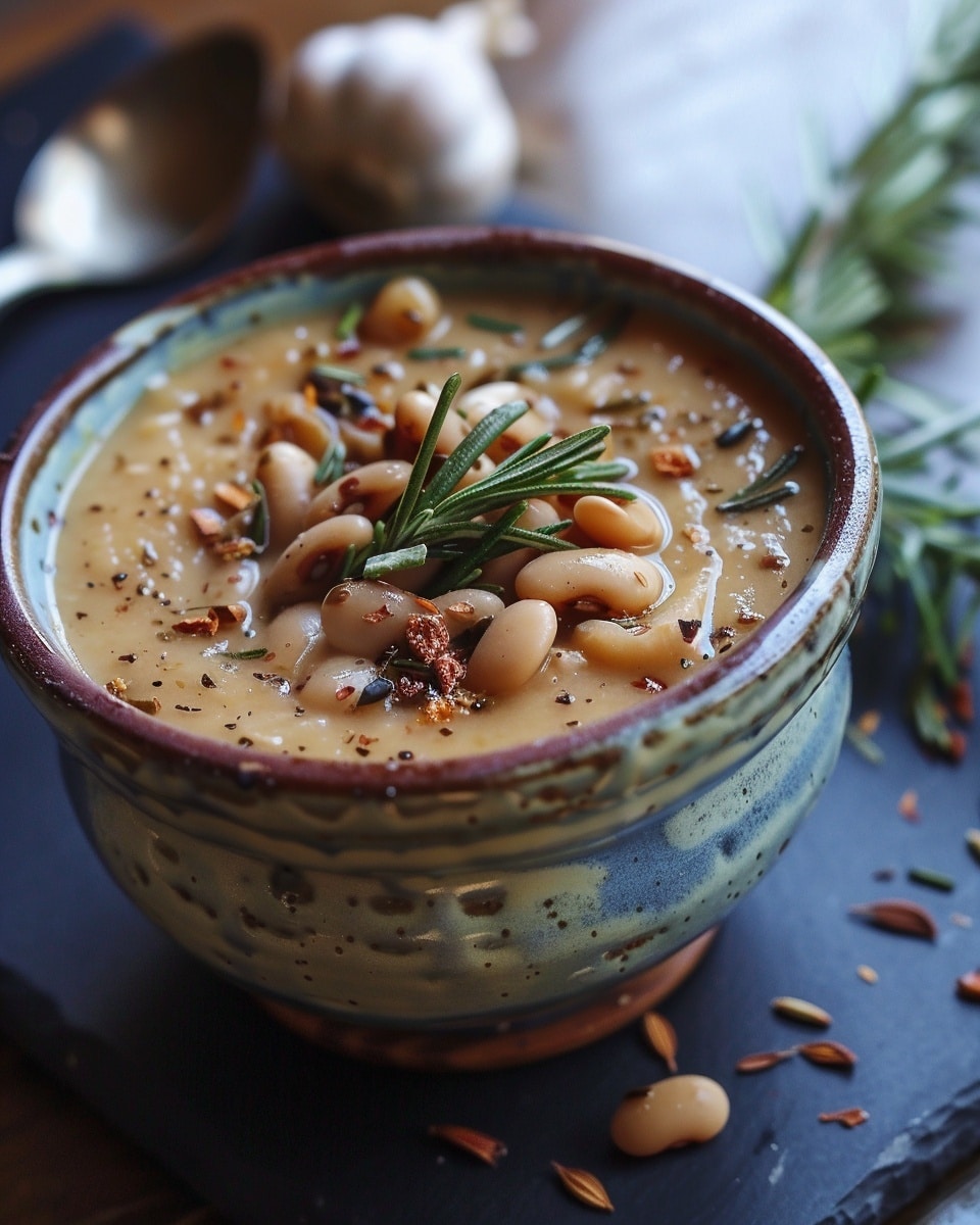 Rosemary Roasted Garlic Bean Soup