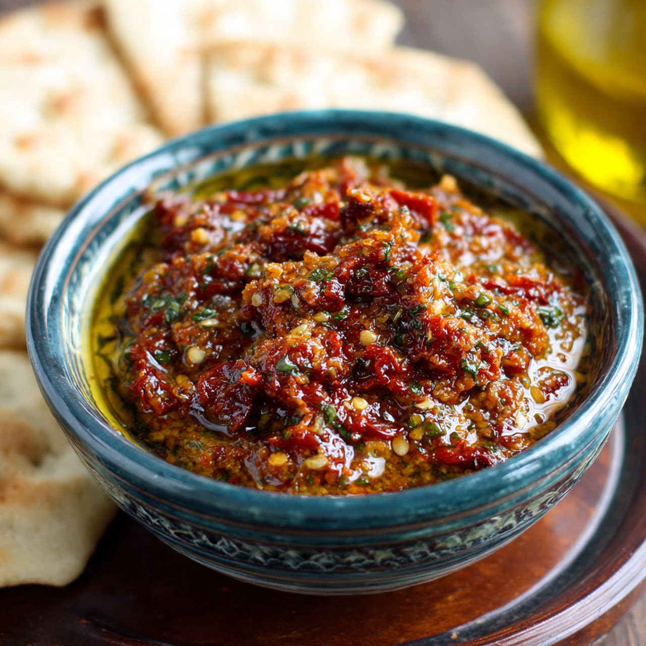 Mediterranean Sun Dried Tomato Garlic Olive Oil Dip