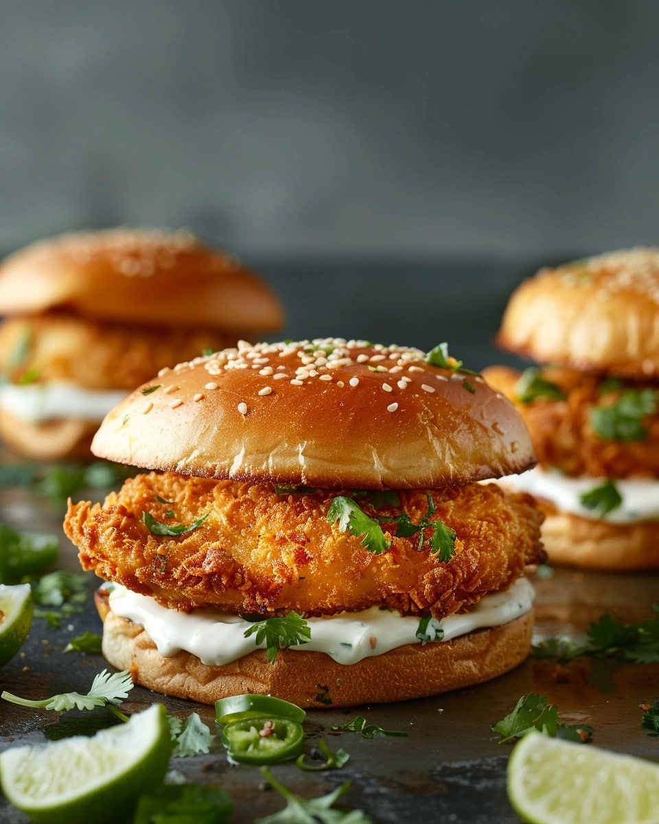 Crispy Cilantro Lime Chicken Sandwiches