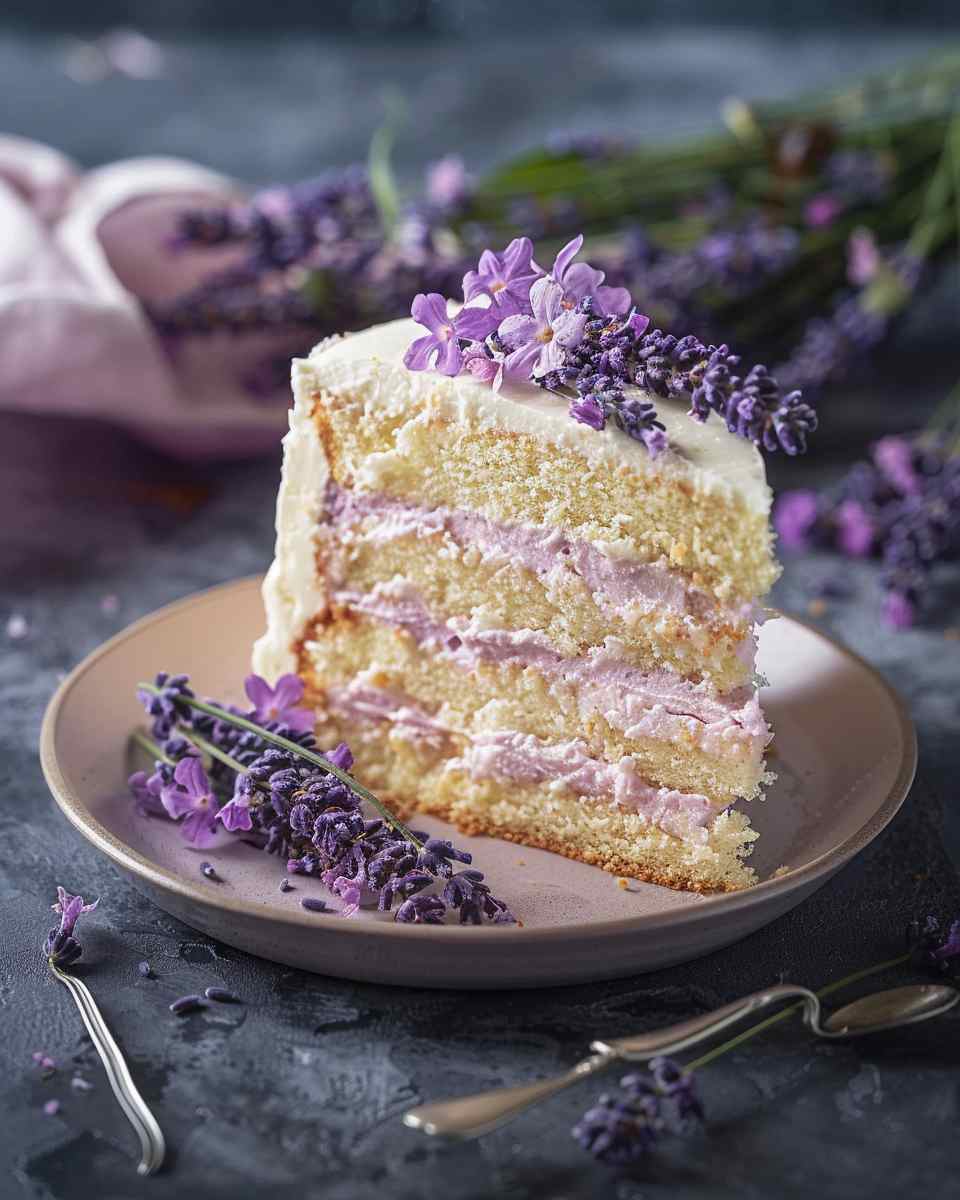 Lavender and Peach Dream Cake 5 Lavender and Peach Dream Cake