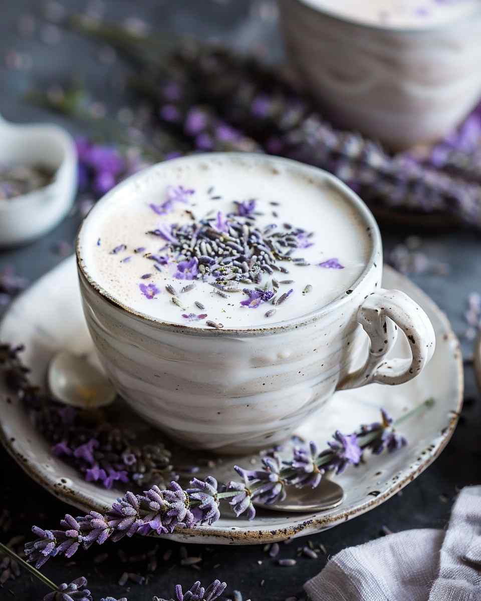 Homemade Lavender Milk Tea