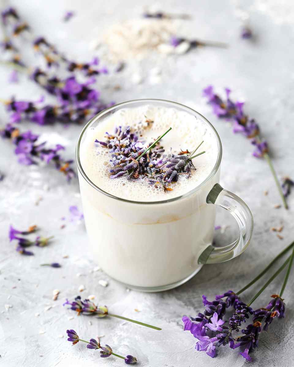 Homemade Lavender Milk Tea