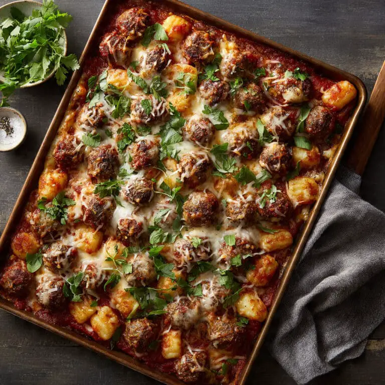 Meatball Gnocchi Sheet Pan Dinner