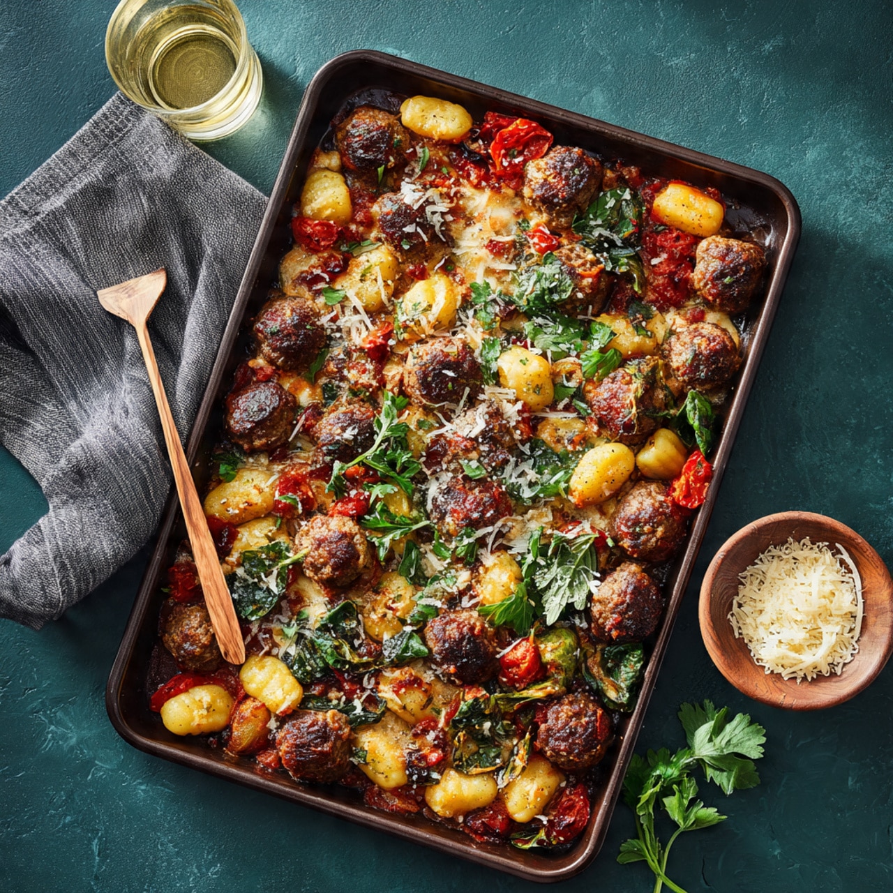 Meatball Gnocchi Sheet Pan Dinner