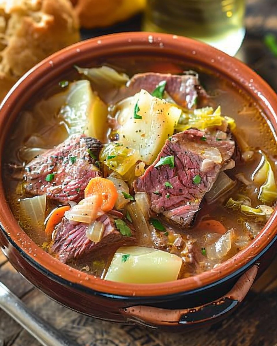 Slow Cooker Corned Beef & Cabbage Stew