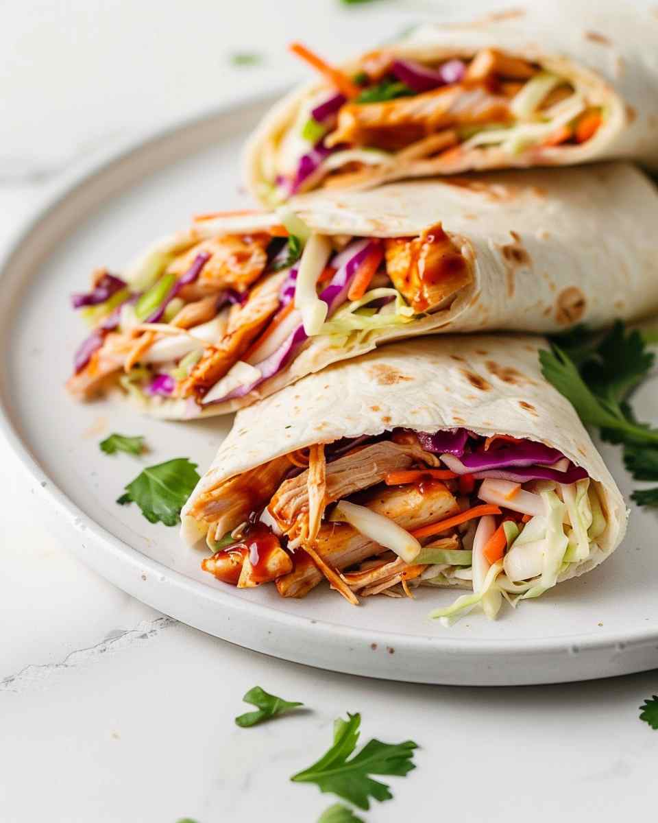 BBQ Chicken Coleslaw Wraps