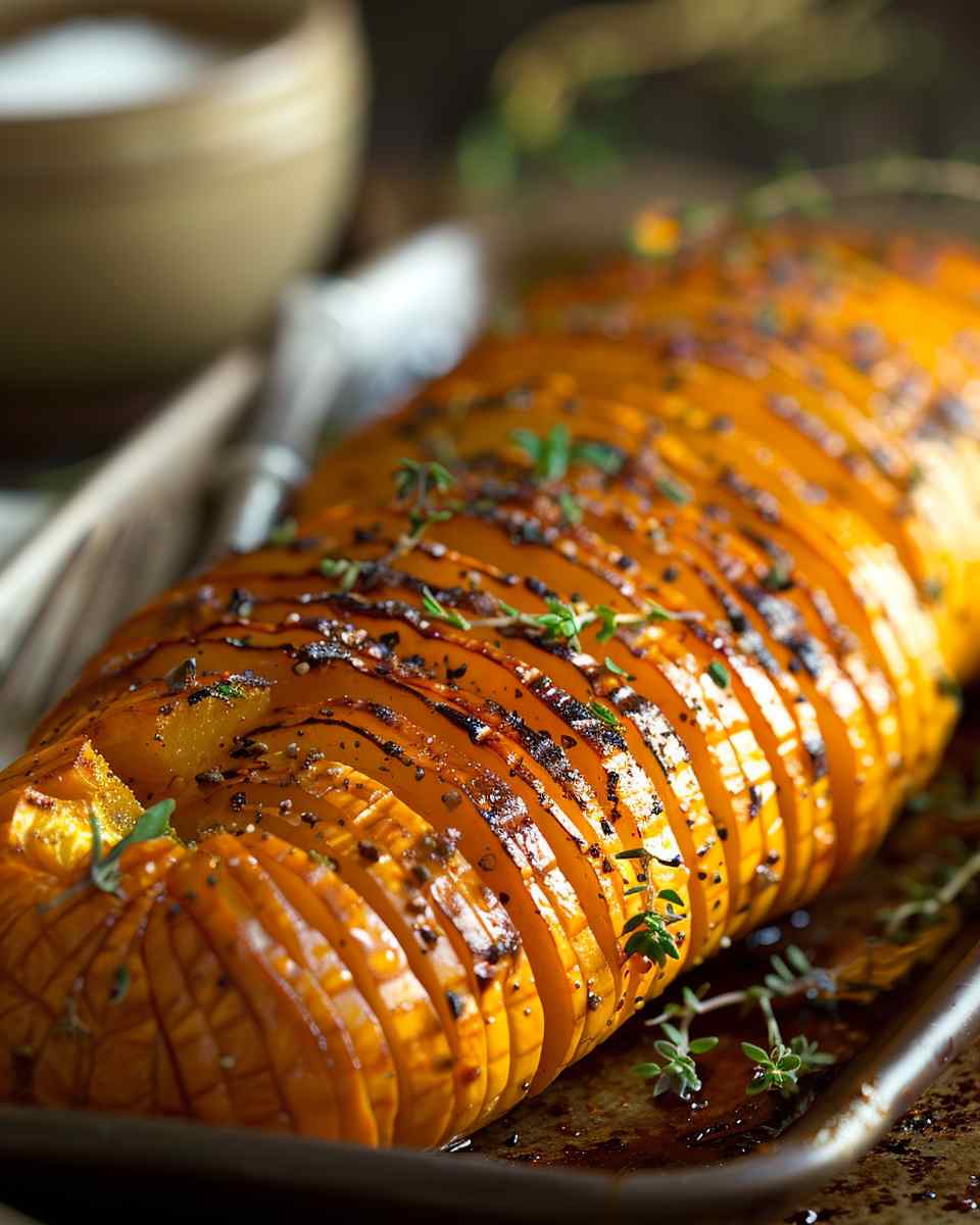 Roasted Hasselback Butternut Squash