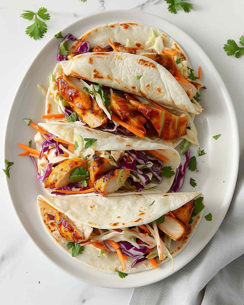 BBQ Chicken Coleslaw Wraps