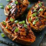 BBQ Chicken Stuffed Sweet Potatoes
