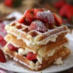 Strawberry Cheesecake Stuffed Waffles