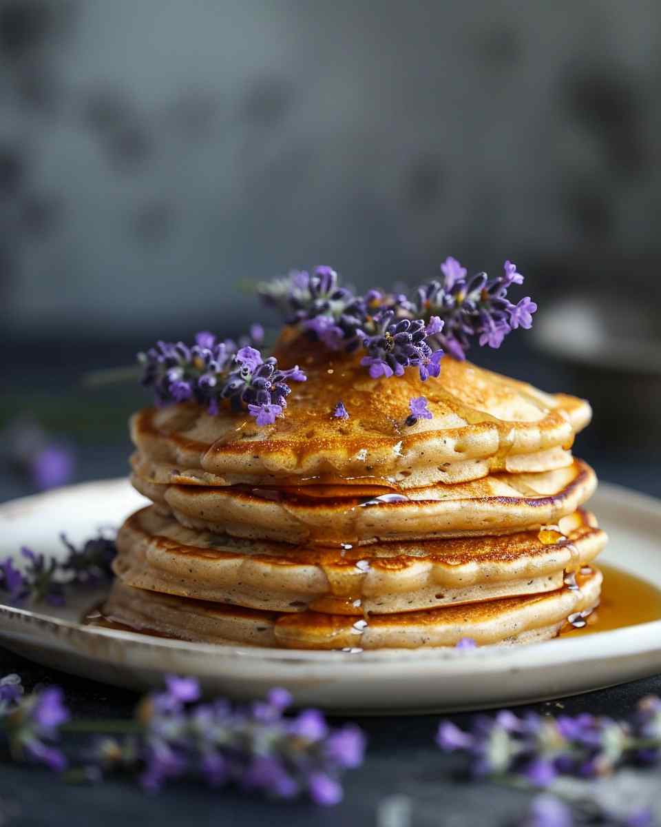 Lavender Pancakes with Lavender Honey