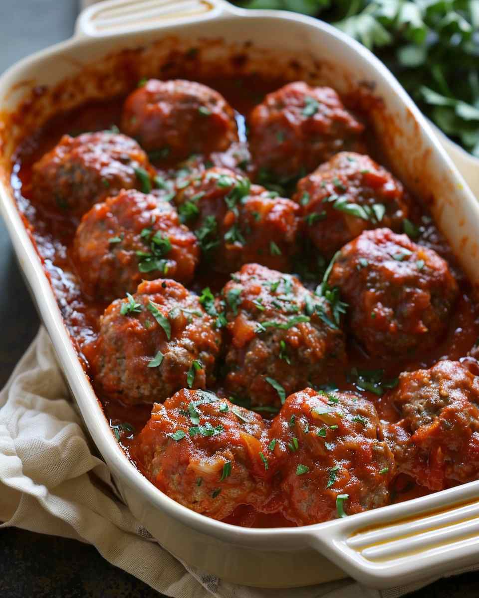 Oven Baked Italian Meatballs