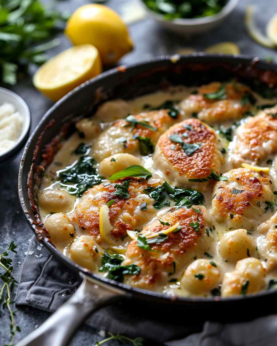 One Pan Lemon Chicken Gnocchi