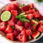 Easy Keto Watermelon Fruit Salad with Lime Mint Dressing