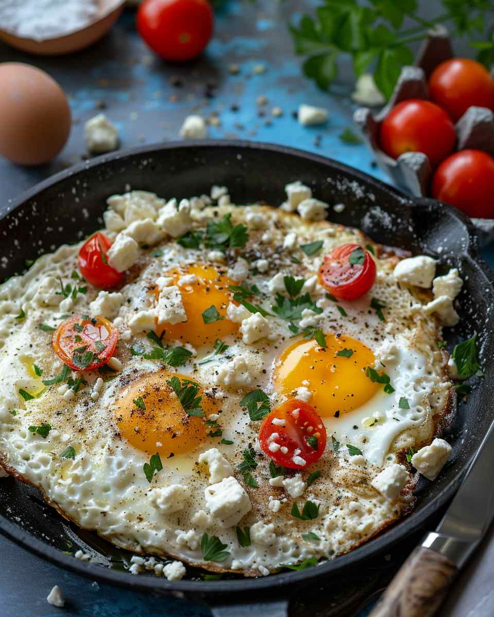 The Ultimate Vegan Crispy Feta Fried Eggs