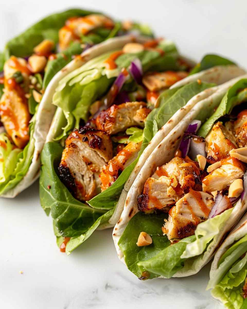 Easy Thai Peanut Chicken Wraps