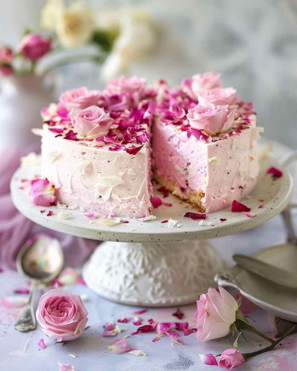 Rose Milk Mousse Cake