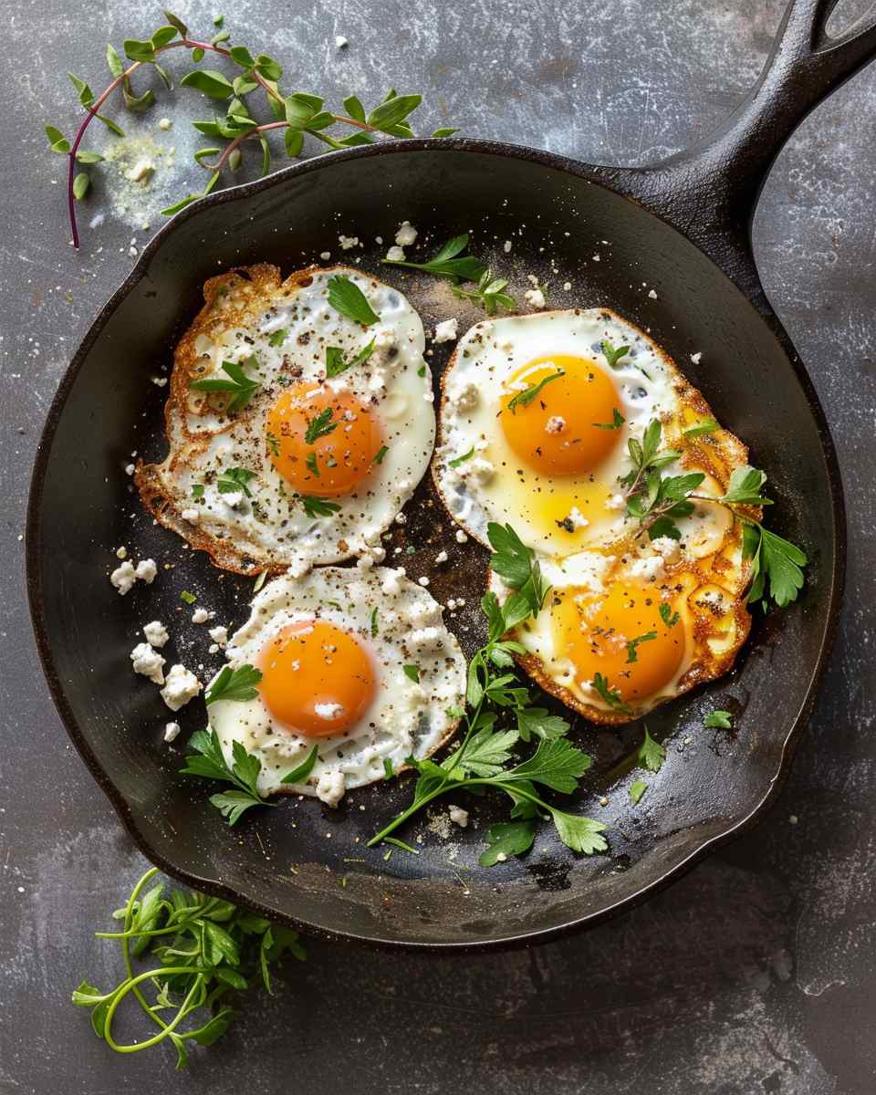 The Ultimate Vegan Crispy Feta Fried Eggs