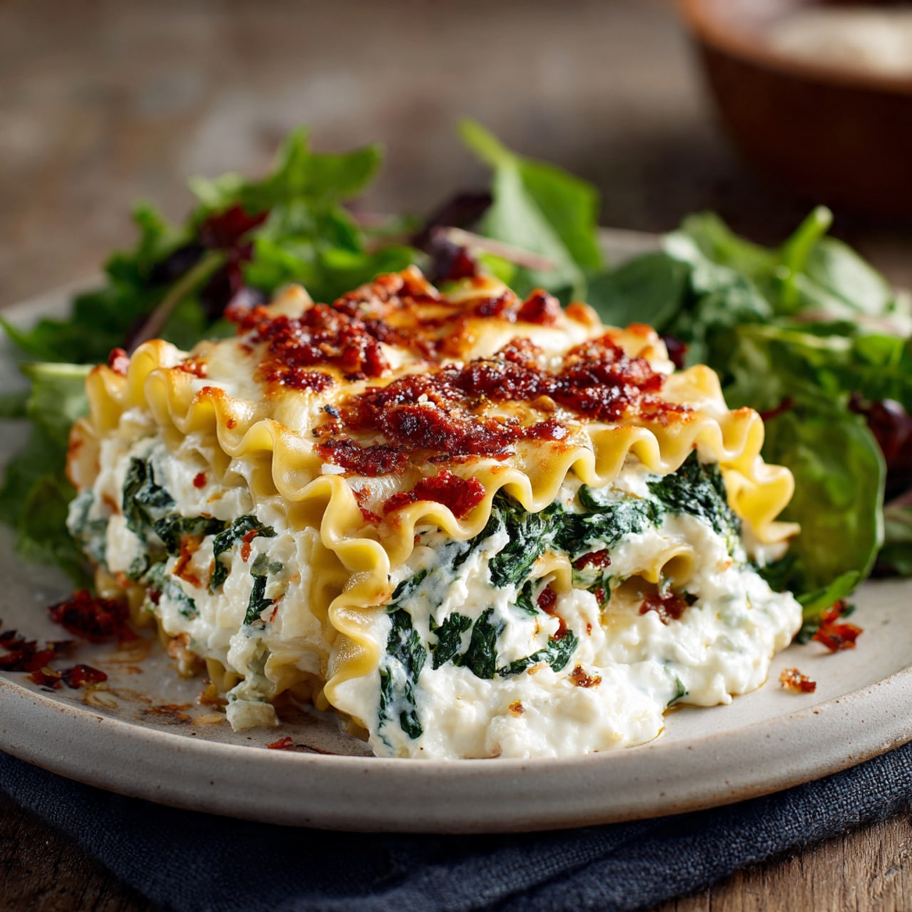 Spinach Lasagna Roll Ups