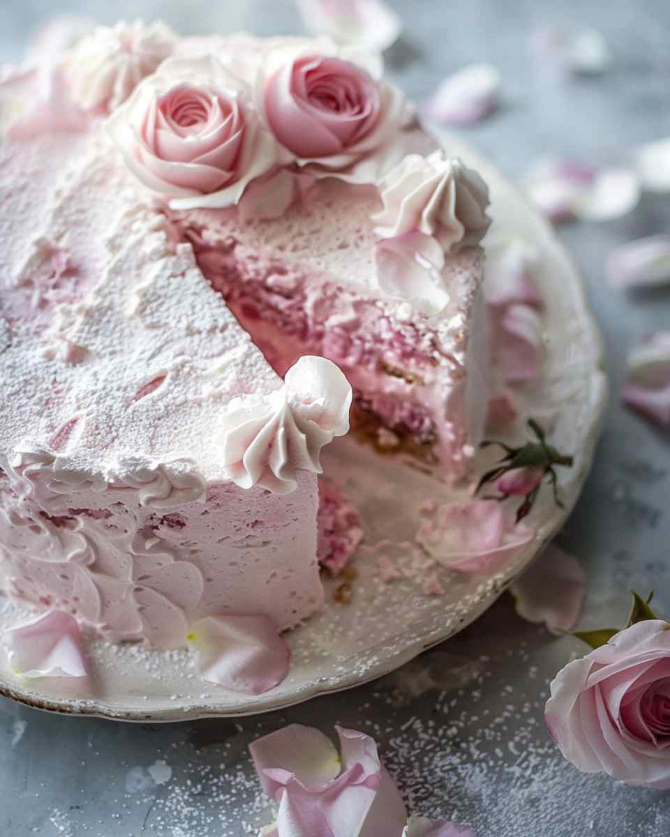 Rose Milk Mousse Cake