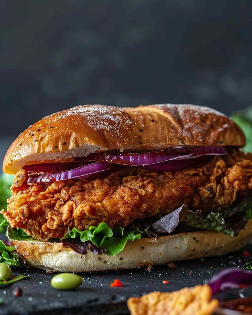Cajun Crispy Chicken Sandwich with Garlic Aioli