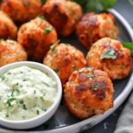 Salmon Balls with Creamy Avocado Sauce