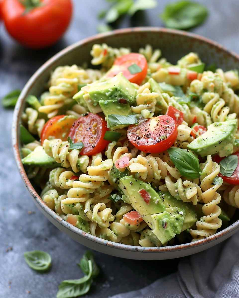 High Protein Vegan Avocado Pasta Salad
