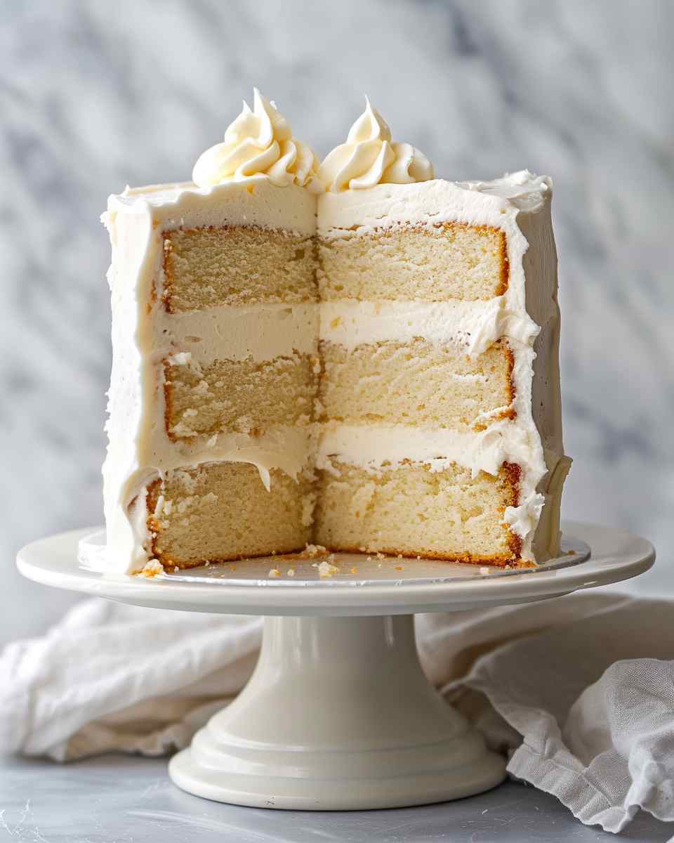 Vanilla Sheet Cake with Whipped Buttercream Frosting