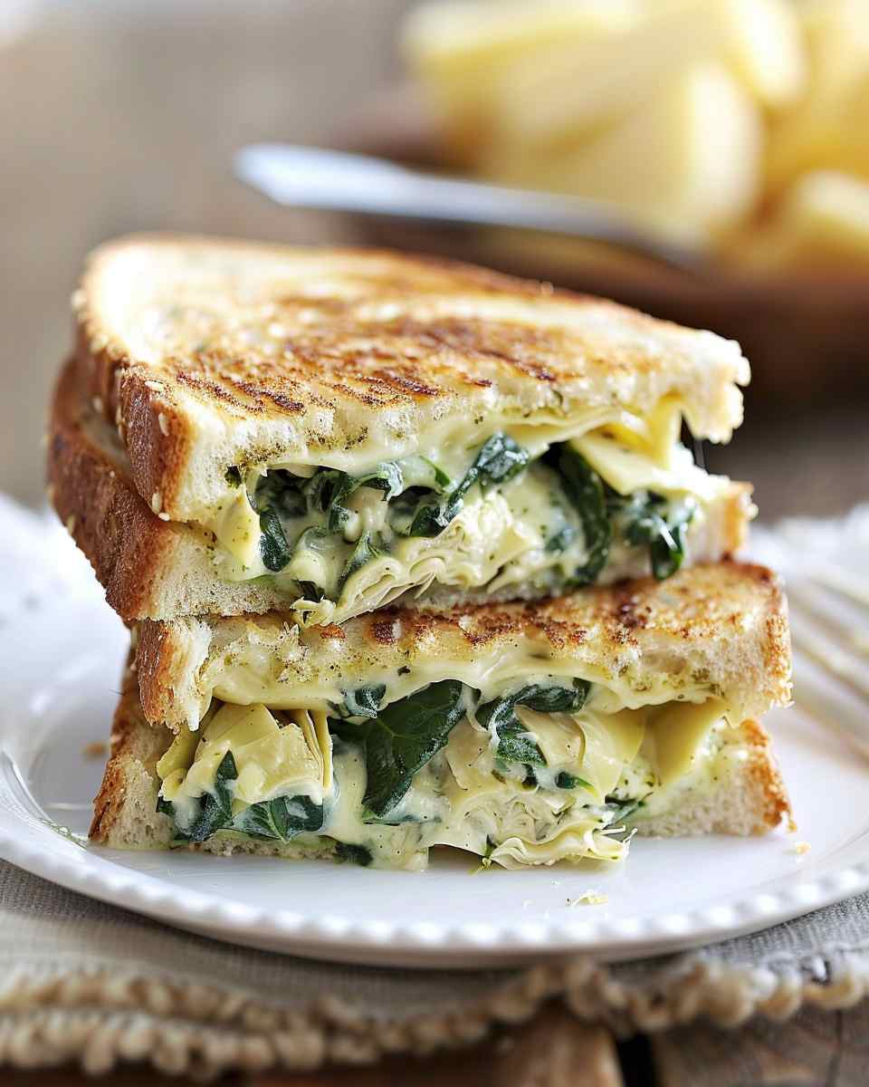 Spinach Artichoke Grilled Cheese