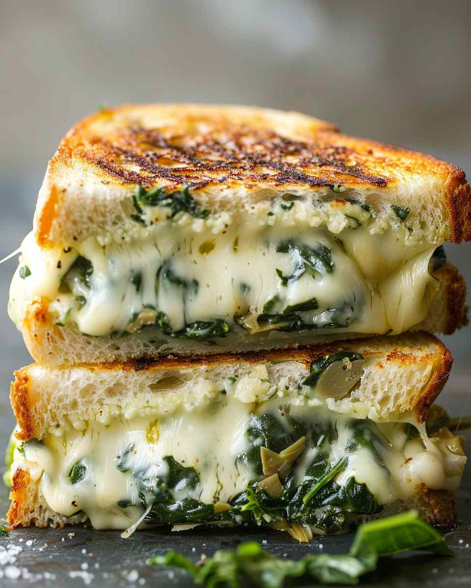 Spinach Artichoke Grilled Cheese