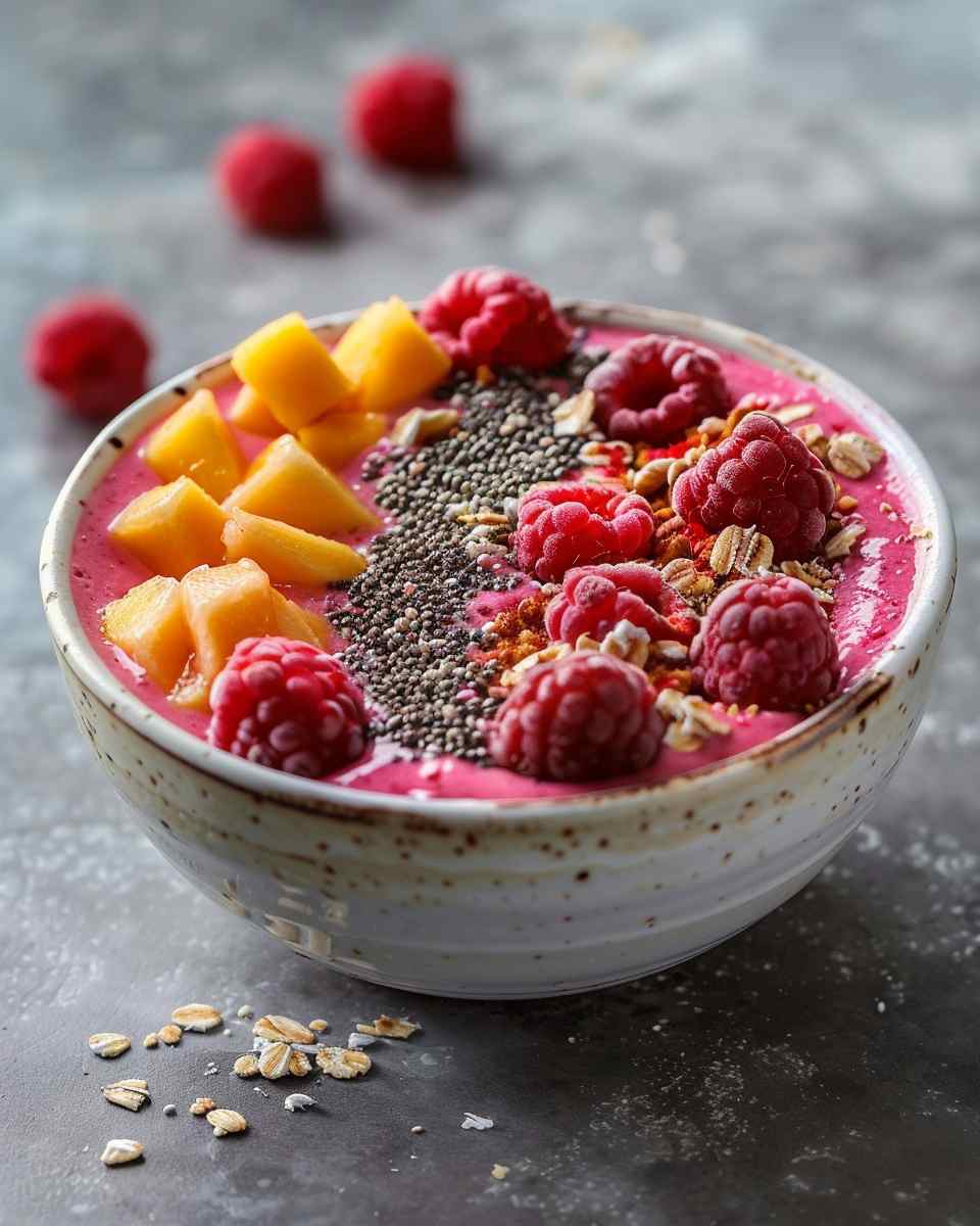 Raspberry Mango Smoothie Bowl