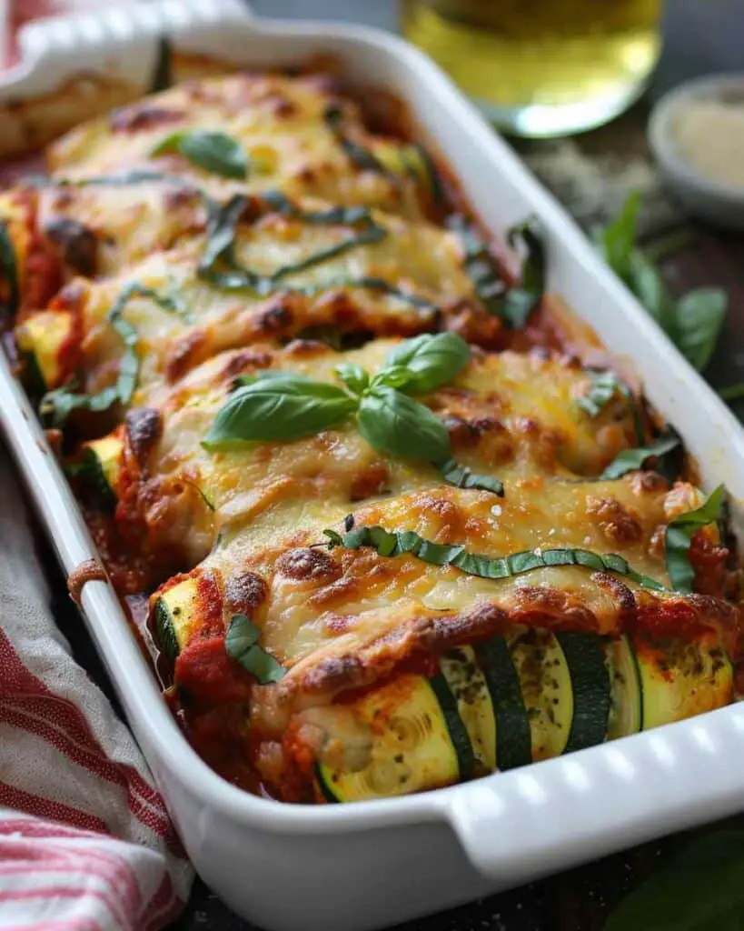 Spicy Pesto and Cheese Stuffed Zucchini Involtini