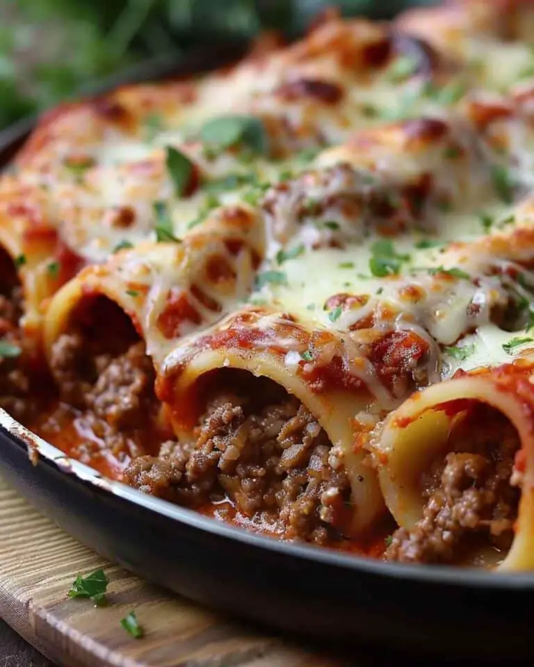 Beef & Cheese Stuffed Pasta Tubes
