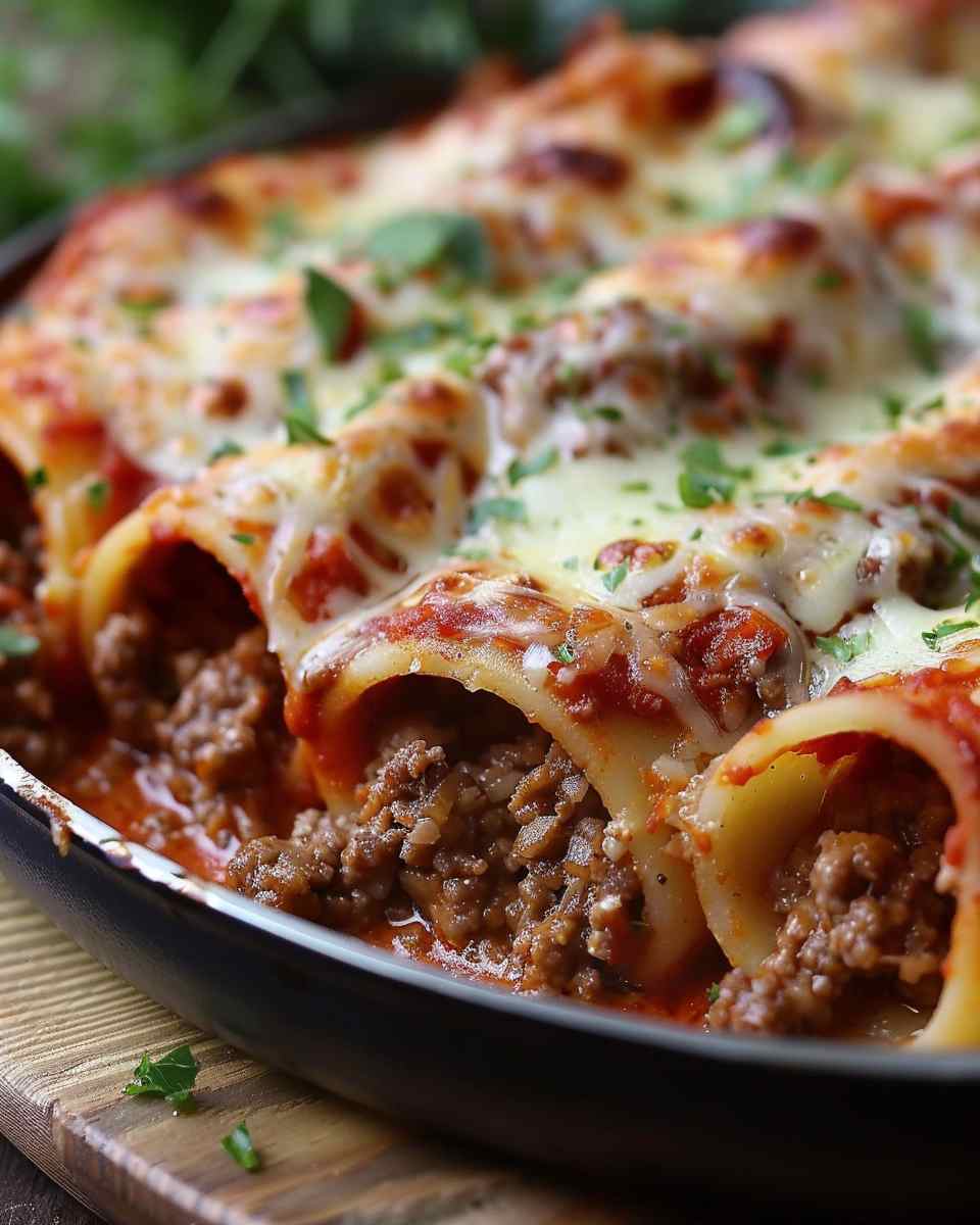 Beef & Cheese Stuffed Pasta Tubes