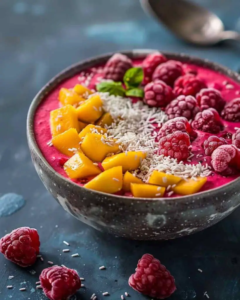 Raspberry Mango Smoothie Bowl