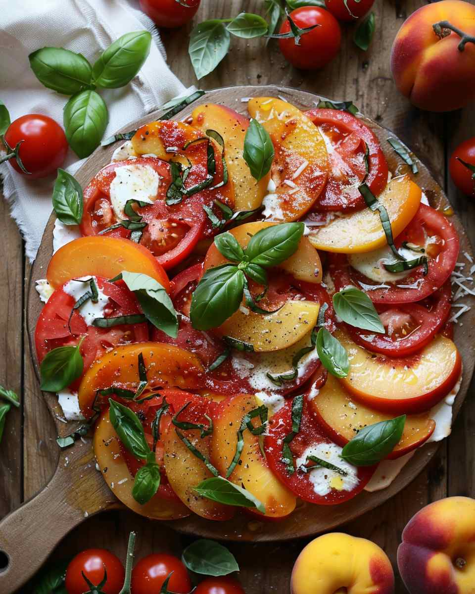 Tomato Peach Caprese 4 Tomato Peach Caprese
