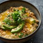Cheesy Savory Avocado Oatmeal