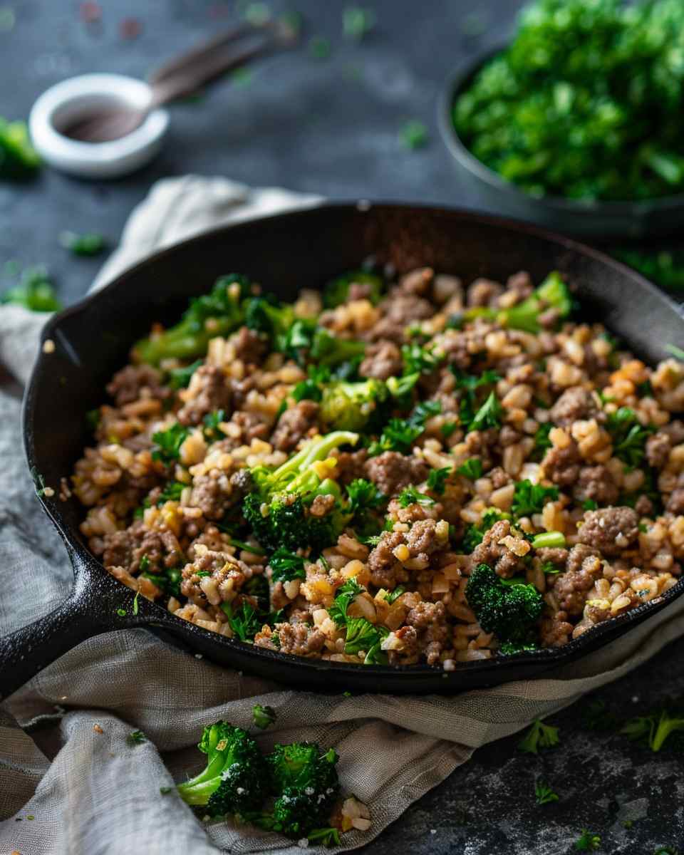 Keto Hamburger Broccoli Skillet 5 Keto Hamburger Broccoli Skillet