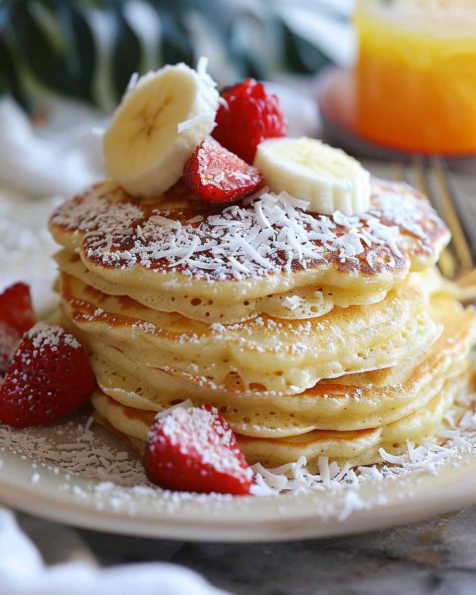 Sweet Coconut Cream Pancakes