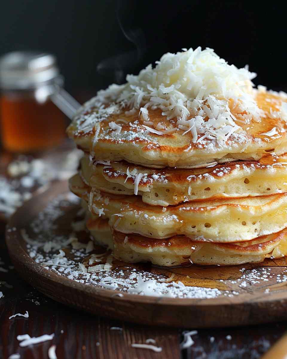Sweet Coconut Cream Pancakes