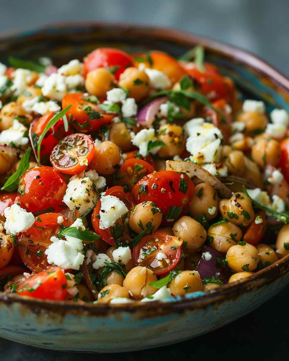 Roasted Chickpea, Tomato & Feta Salad with Za’atar