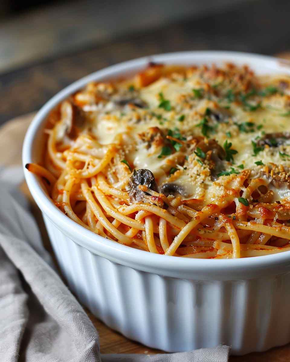 Baked Spaghetti with Cream of Mushroom Soup 4 Baked Spaghetti with Cream of Mushroom Soup